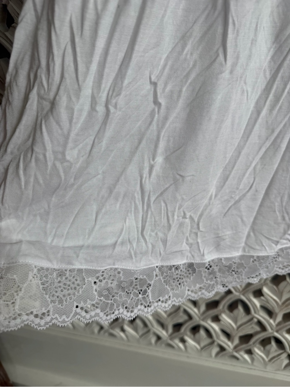 Eberjey White Lace-Trim Chemise, M - Picture 4 of 8